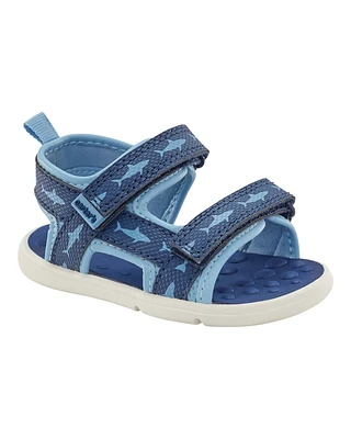 Every Step® First Walker Shark Sandals - Blue