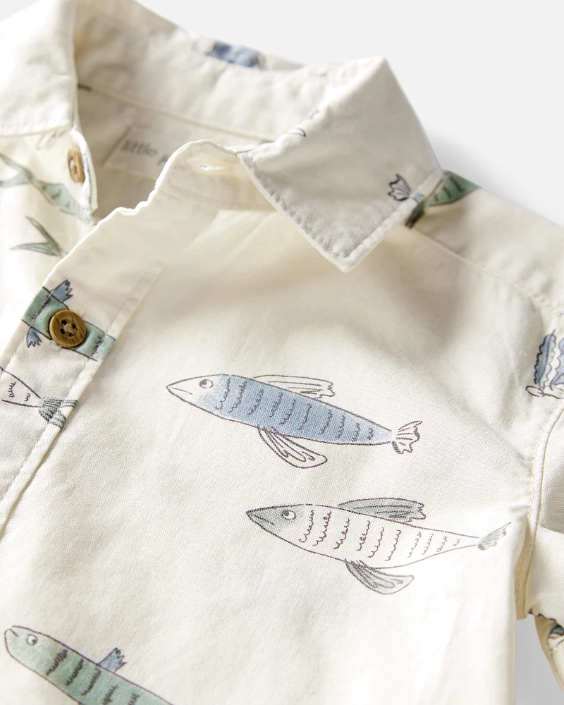 Toddler 2-Piece Fish-Print Set Made with Organic Cotton