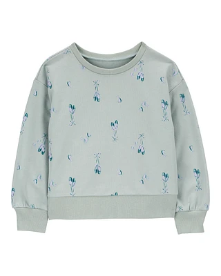 Baby Floral Crew Neck Cotton Pullover