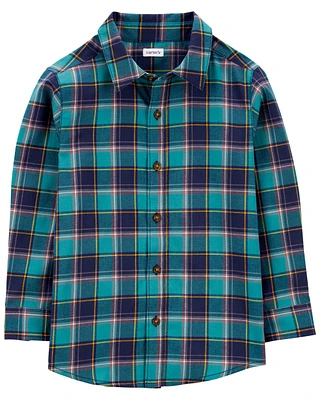 Plaid Button-Front Shirt