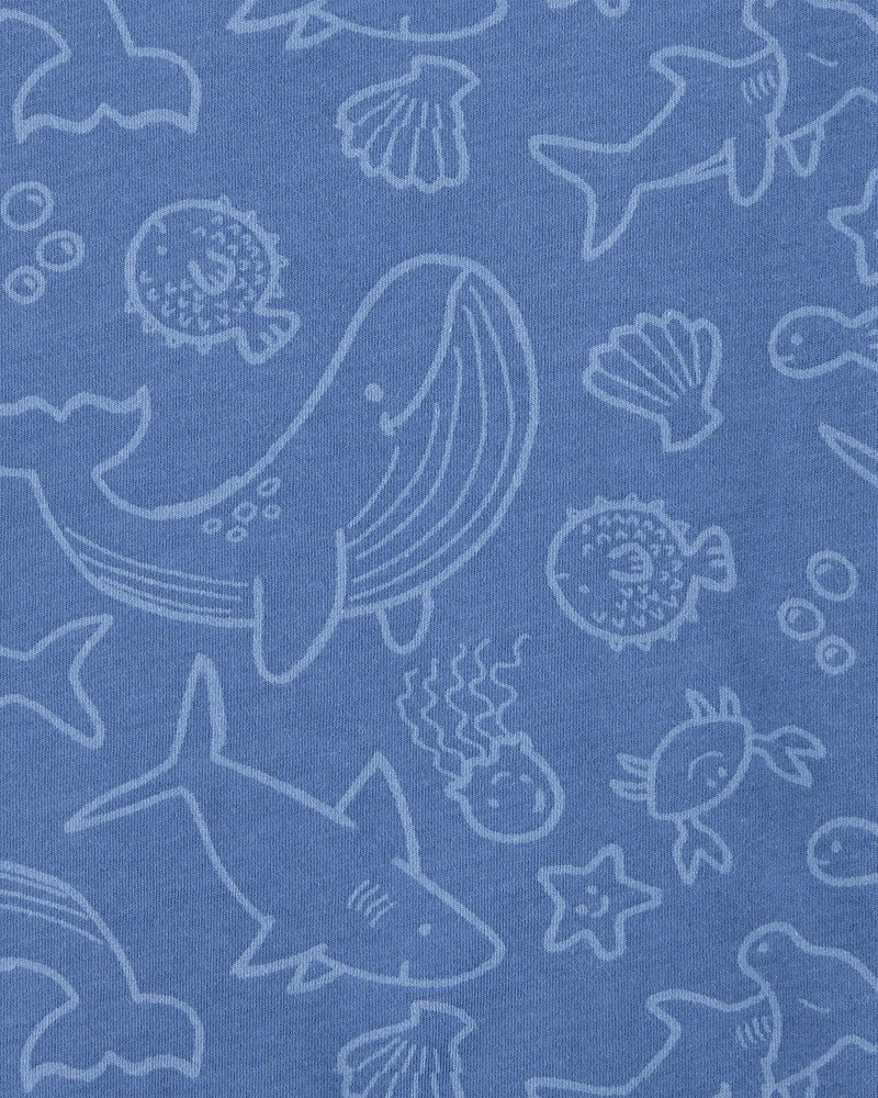 Toddler Boy Sea Animals Print Knit Short-Sleeve Tee