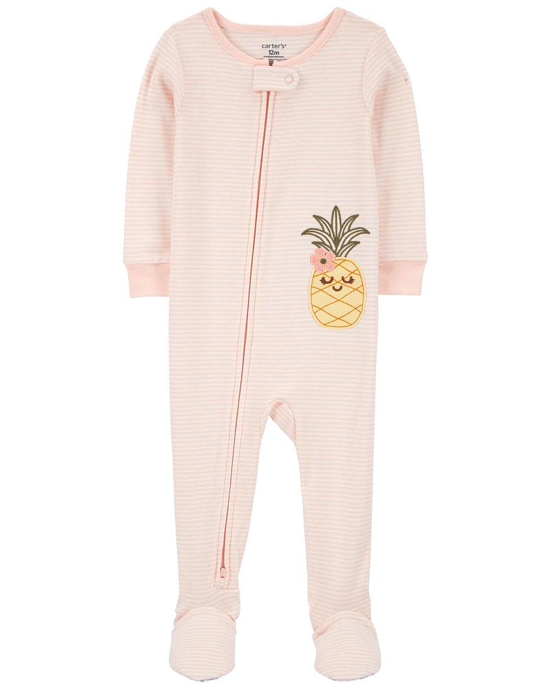 1-Piece Pineapple 100% Snug Fit Cotton Footie Pyjamas