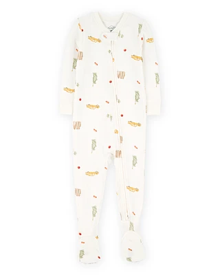 Baby New York City Print Footie 1-Piece PurelySoft Pyjamas - Ivory