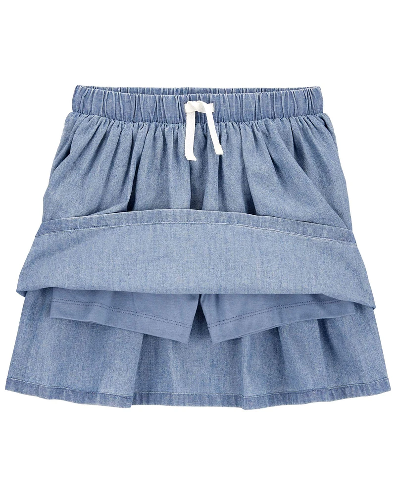 Chambray Skort