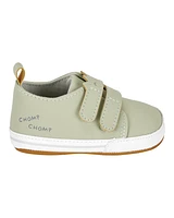 Baby Dinosaur Slip-On Shoes - Olive