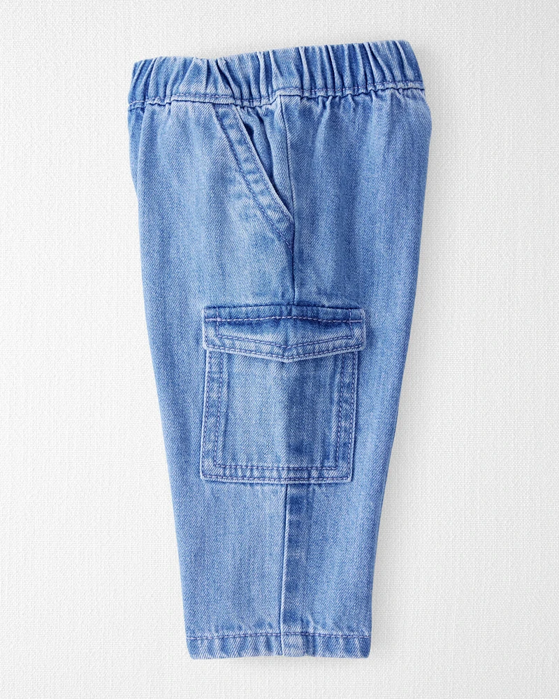 Baby Organic Cotton Chambray Cargo Pants