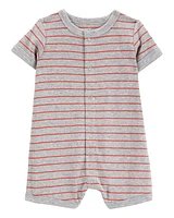 Baby Crab Striped Cotton Blend Short-Sleeve Romper