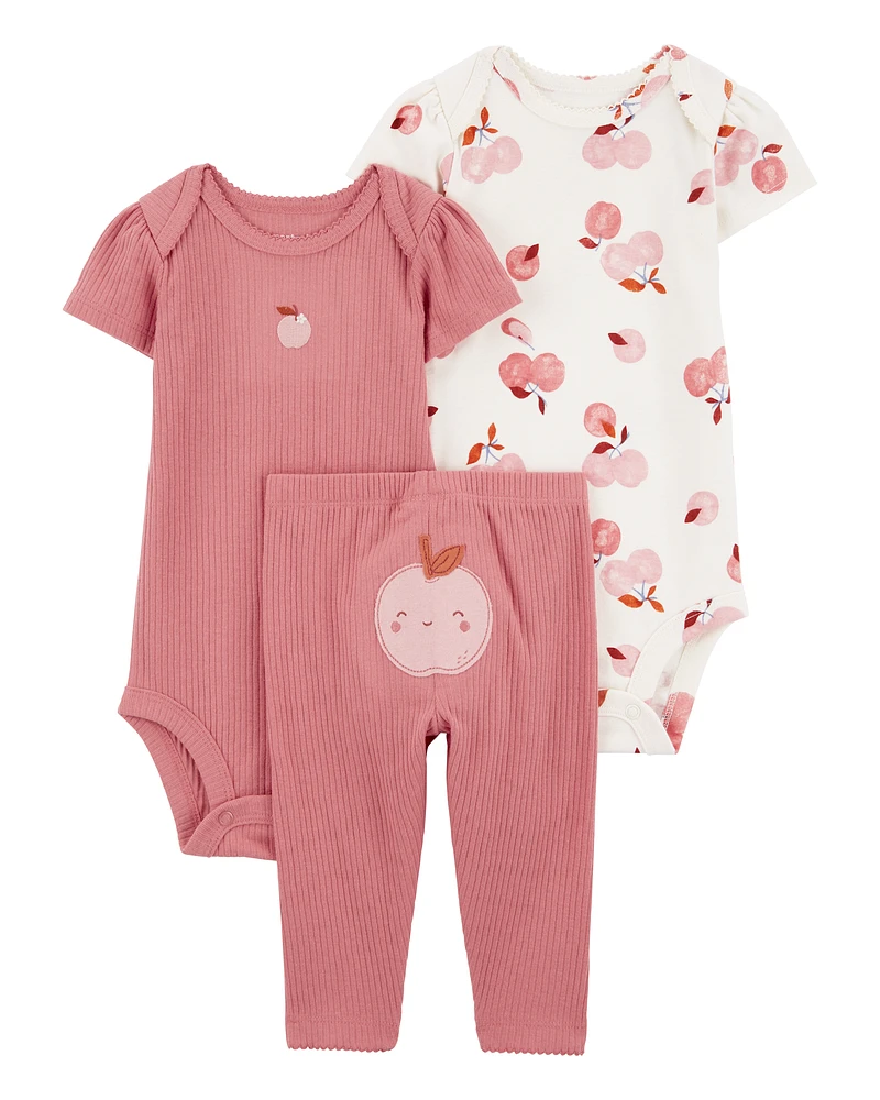 Baby 3-Piece Apple Print Little Character Set