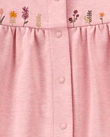 Baby Floral Snap-Up Cotton Sleeper Pyjamas