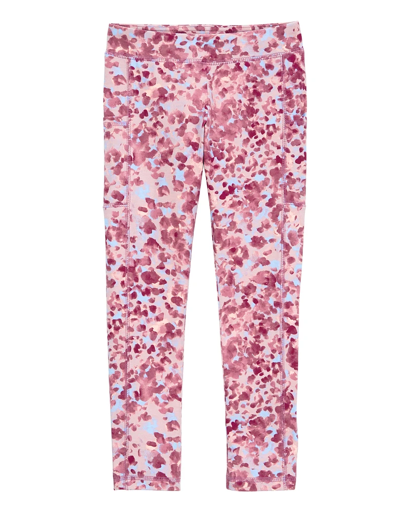 Kid Abstract Print Leggings - Pink