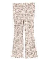 Toddler Floral Thermal Flare Pants