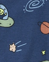 Toddler Boy 1-Piece Space Print 100% Snug Fit Cotton Footie Pyjamas