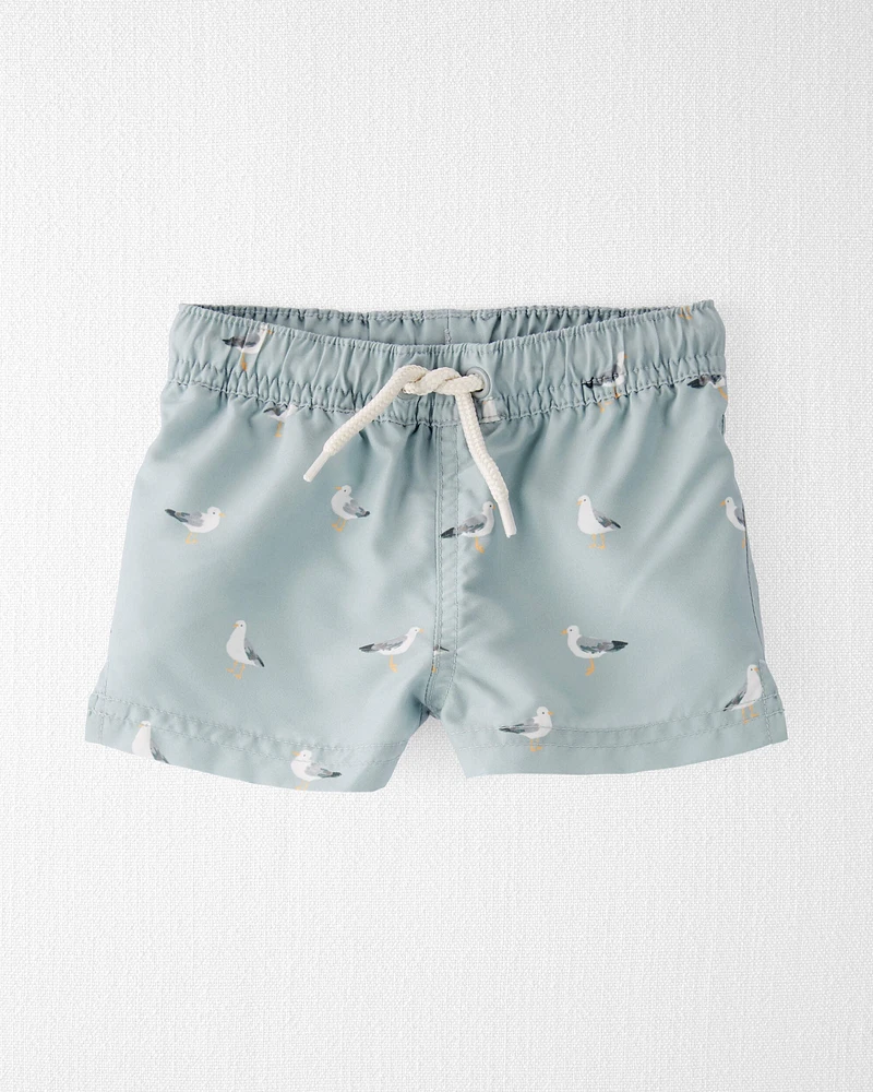 Baby Recycled Seagull-Print Swim Trunks