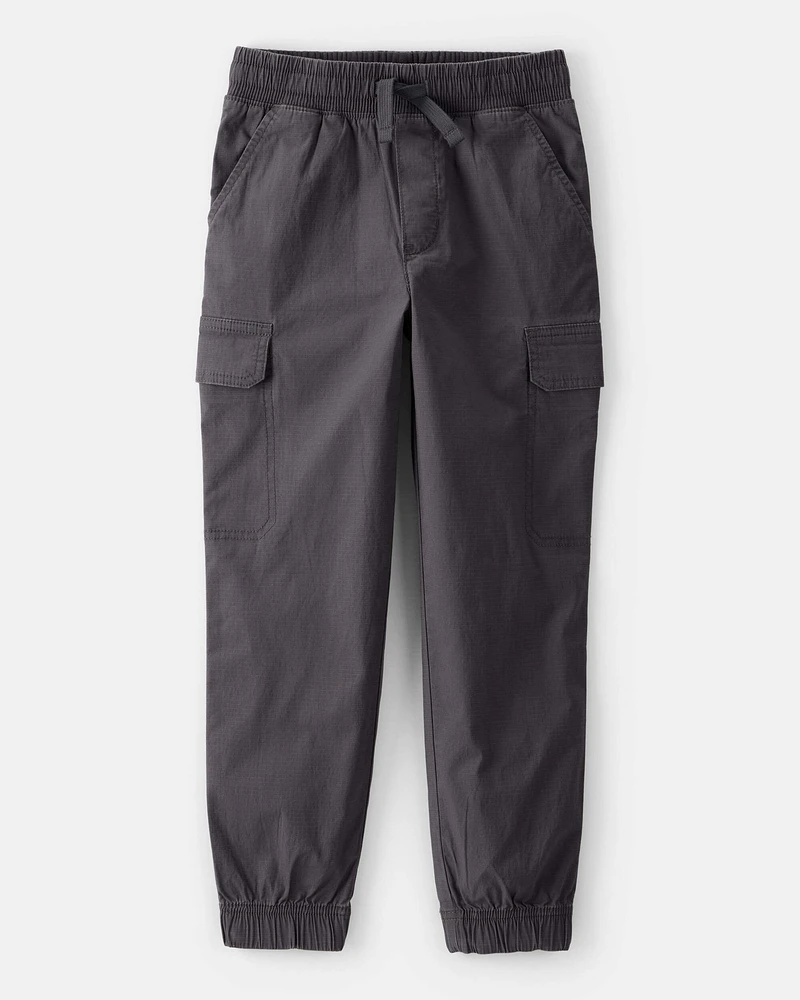 Boys Cotton Fashion Cargo Pants - Dark Grey