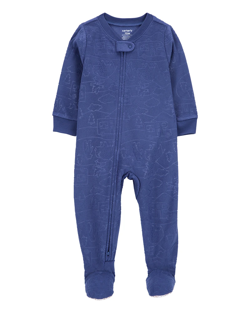 Toddler 1-Piece Camper Fleece Footie Pyjamas