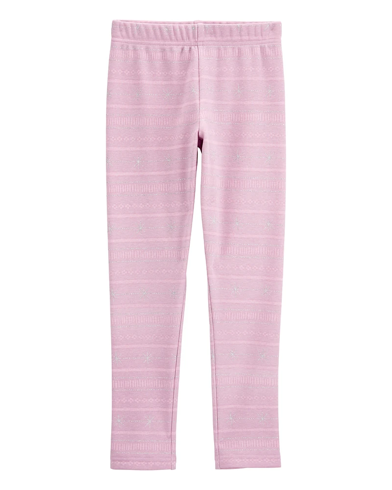 Kid Striped Cozy Fleece Leggings