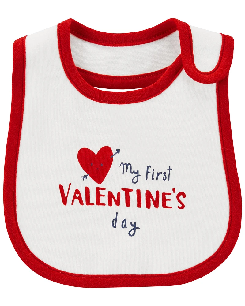 Baby My First Valentine's Day Teething Bib