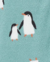 Baby Penguin Fleece Zip-Up Footie Sleeper Pyjamas