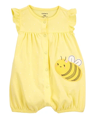Baby Bee Short-Sleeve Romper - Yellow