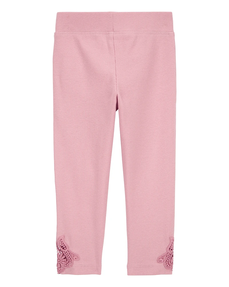 Toddler Lace Detail Ribbed Leggings