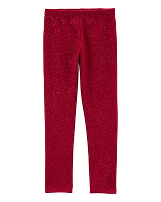 Kid Glitter Cozy Fleece Leggings