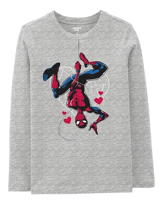 Kid Spider-Man Valentine's Day Tee - Grey