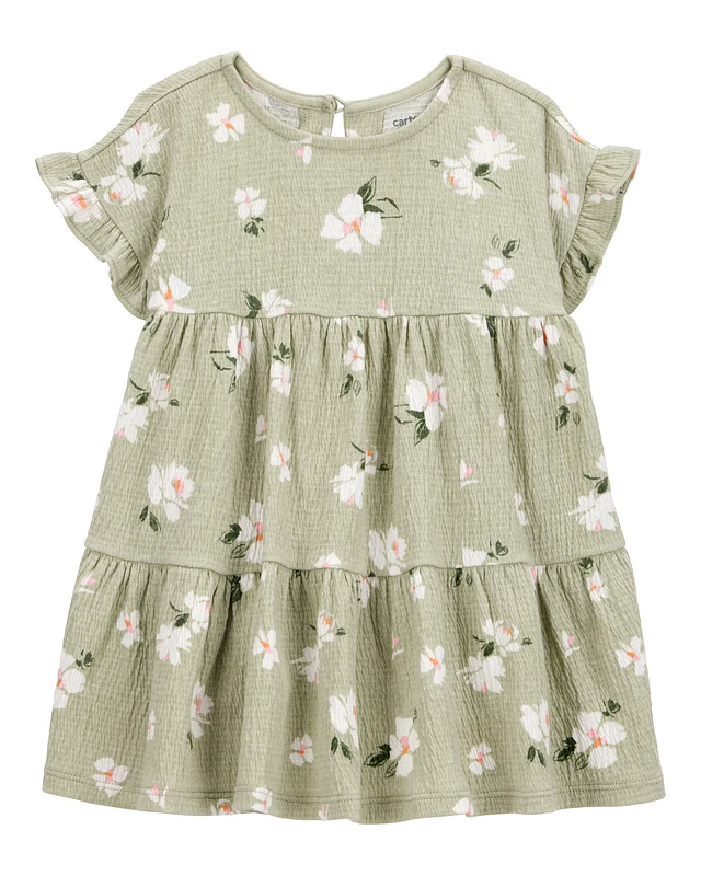 Baby Floral Tiered Dress- Green