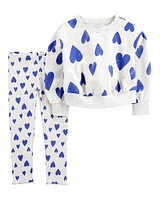 Toddler 2-Piece Heart Sweatshirt & Pant Set