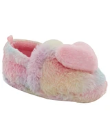 Rainbow Heart Faux Fur Loafer Slippers