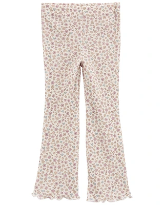 Toddler Floral Thermal Flare Pants