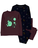 Toddler 4-Piece Space Print 100% Snug Fit Cotton Pyjamas