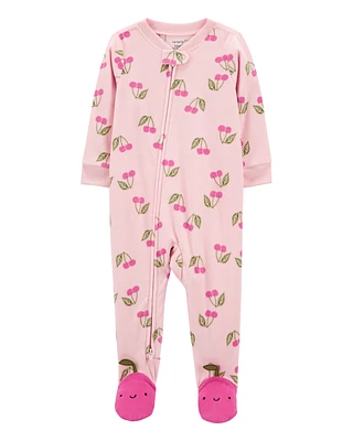 Baby 1-Piece Cherry Fleece Footie Pyjamas