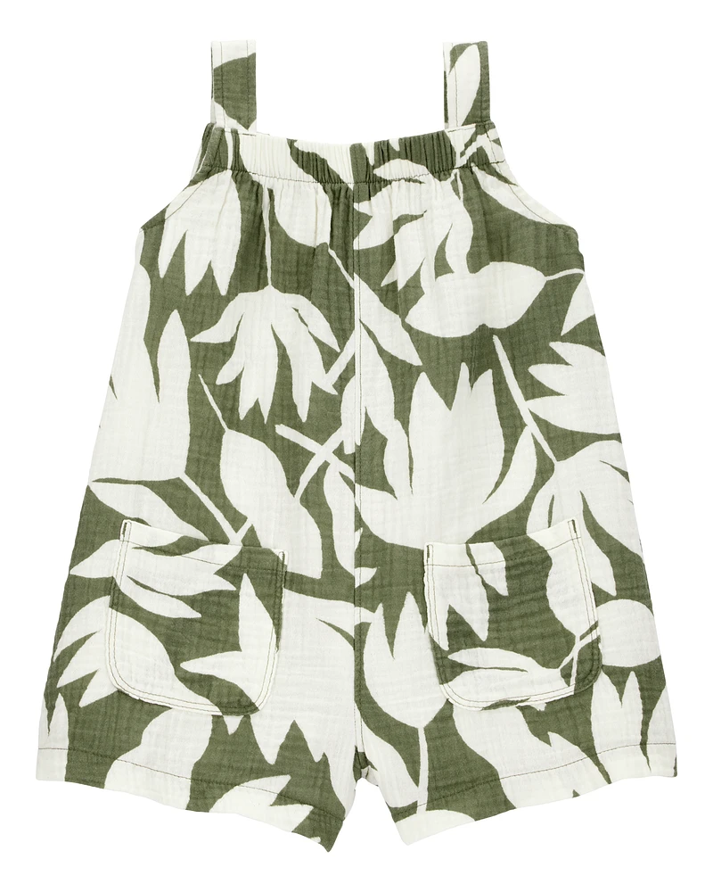 Toddler Tropical Floral Sleeveless Romper