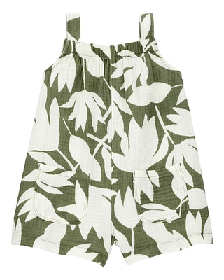 Toddler Tropical Floral Sleeveless Romper