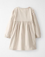 Toddler Organic Cotton Corduroy Button-Front Dress Toasted Wheat