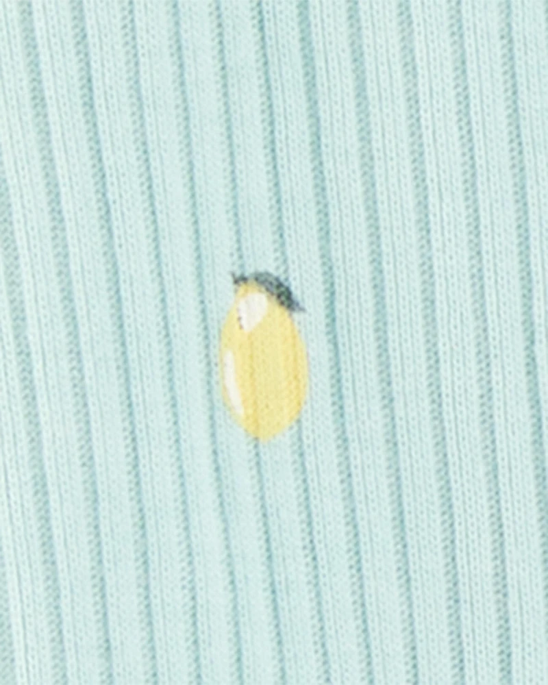 Baby 2-Piece Lemon 2-Way Zip Sleeper Pyjamas - Blue