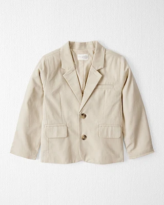 Toddler Linen Suit Jacket Made With Organic Cotton - Khaki