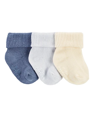 Baby 3-Pack Ribbed Booties