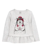 Baby Polar Bear Peplum Top