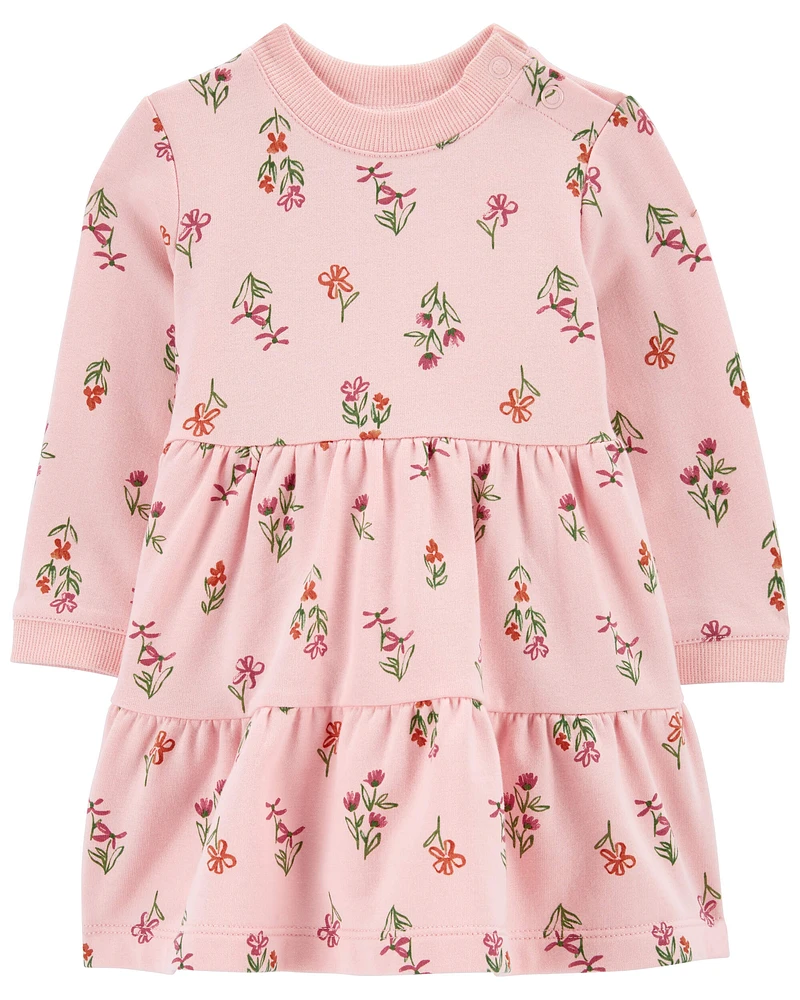 Baby Floral Print Fleece Dress