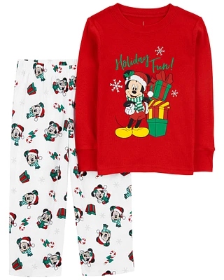 2-Piece Christmas Mickey Cotton & Fleece Pyjamas