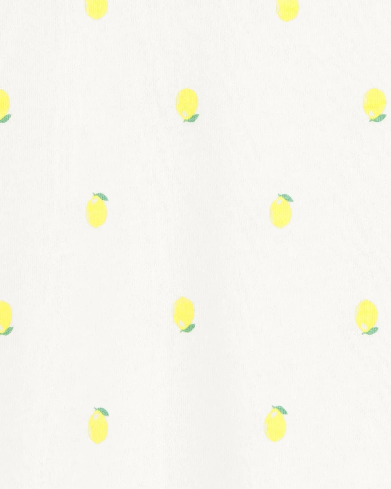 Kid Lemon Print Short-Sleeve Fashion Top