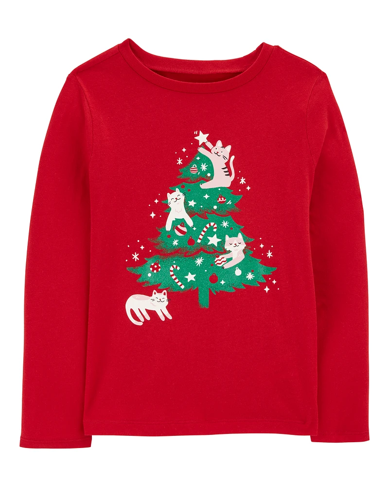 Kid Christmas Tree Long-Sleeves Graphic Tee