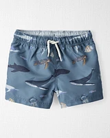 Toddler Recycled Ocean-Print Swim Trunks
