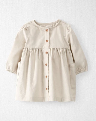 Baby Organic Cotton Corduroy Pocket Dress Toasted Wheat