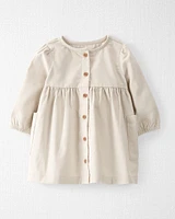 Baby Organic Cotton Corduroy Pocket Dress Toasted Wheat