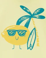 Baby 2-Piece Lemon Rashguard & Swim Trunk Set - Yellow/Blue