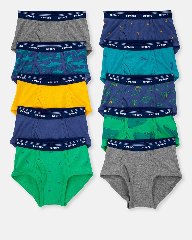 Boys 10-Pack Cotton Briefs Underwear