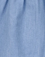 Kid Chambray Pull-On Shorts - Blue