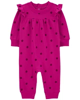 Polka Dot Fleece Jumpsuit